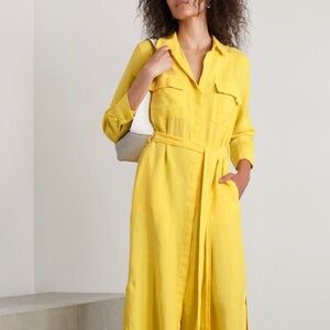 NWT L'AGENCE Cameron linen maxi shirtdress XS